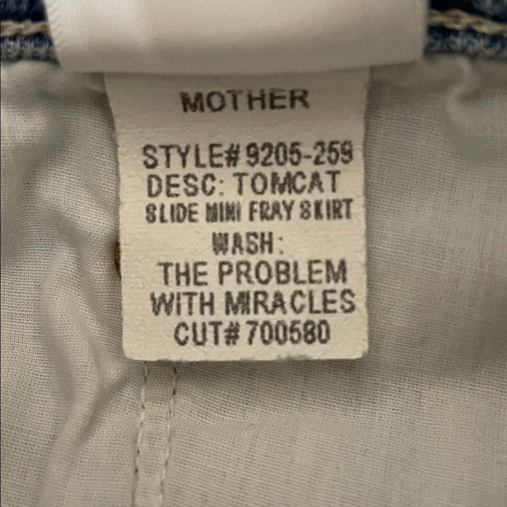 Mother Tomcat Slide Mini Fray Jean Skirt size 29 - Picture 10 of 12